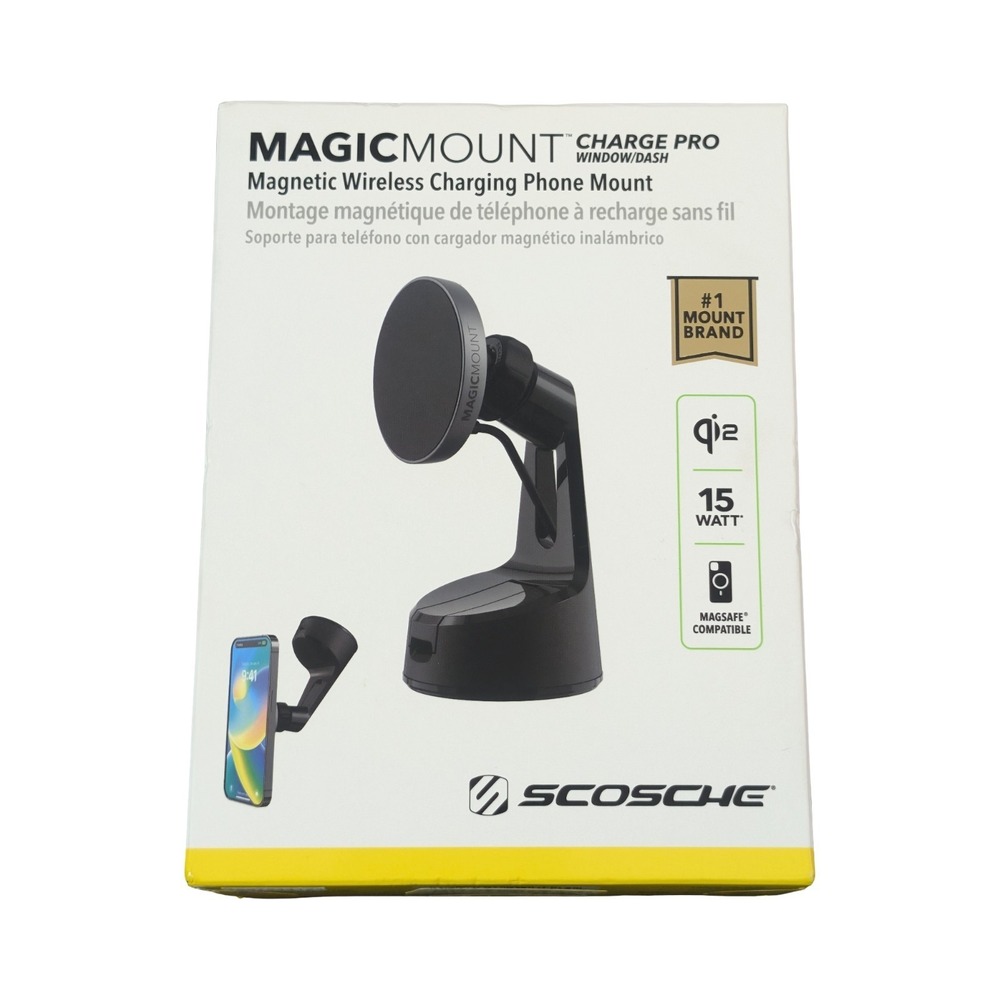 C6N Scosche MagicMount Charge‎ Pro Window/Dash 15W Qi2 Magnetic Wireless Mount